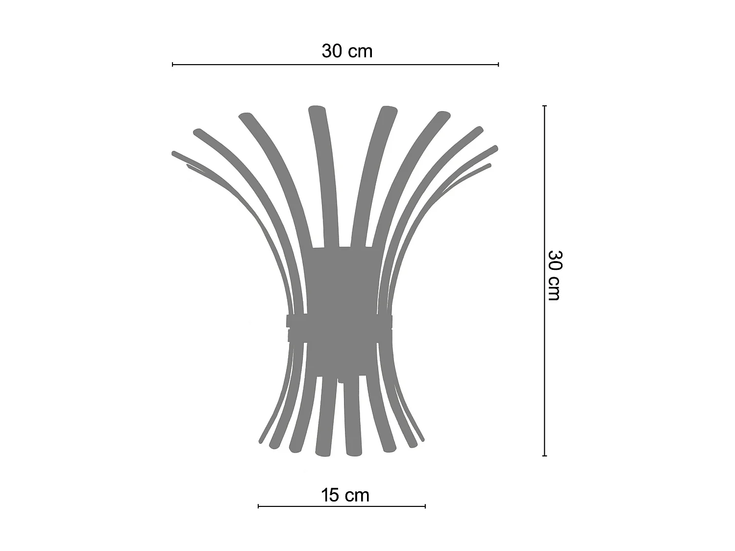 Aplique TOSEL ,metal,Negro ,A12xD21xP24cm