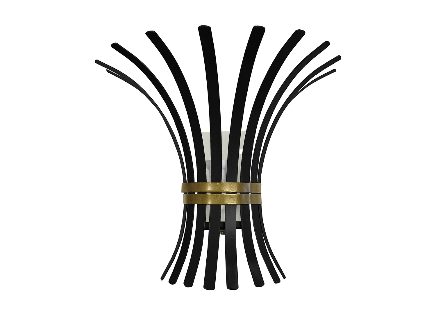 Aplique TOSEL JUPE INDIENNE metal geométrico preto dourado D30 x  H15  cm