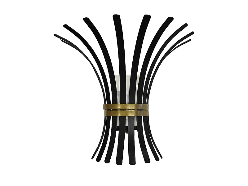 Aplique TOSEL JUPE INDIENNE metal geométrico preto dourado D30 x  H15  cm