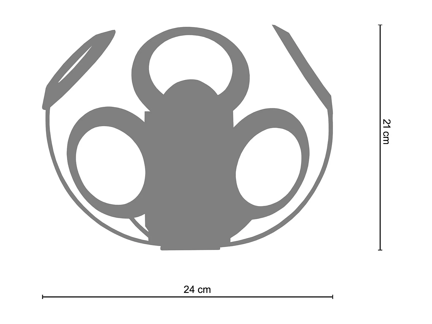 Aplique TOSEL JUPITER metal meia tigela Dourado D24 x  H12  cm