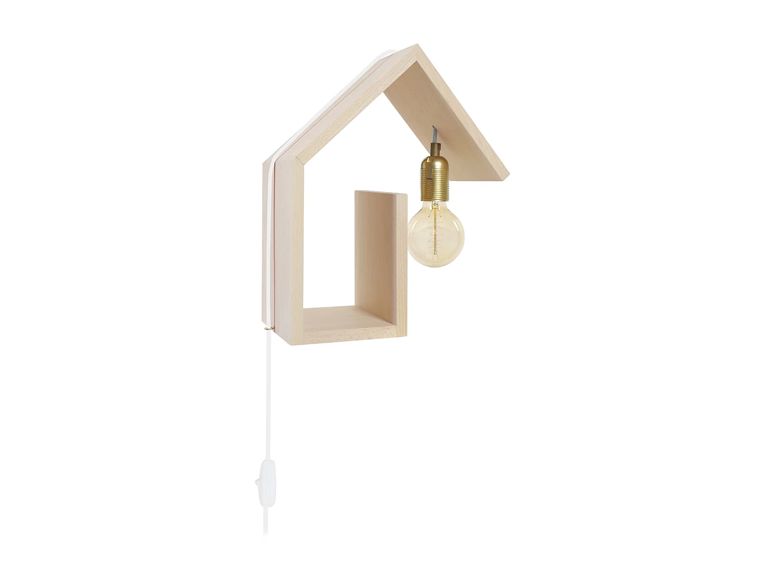 COTTAGE D - Applique étagère bois naturel