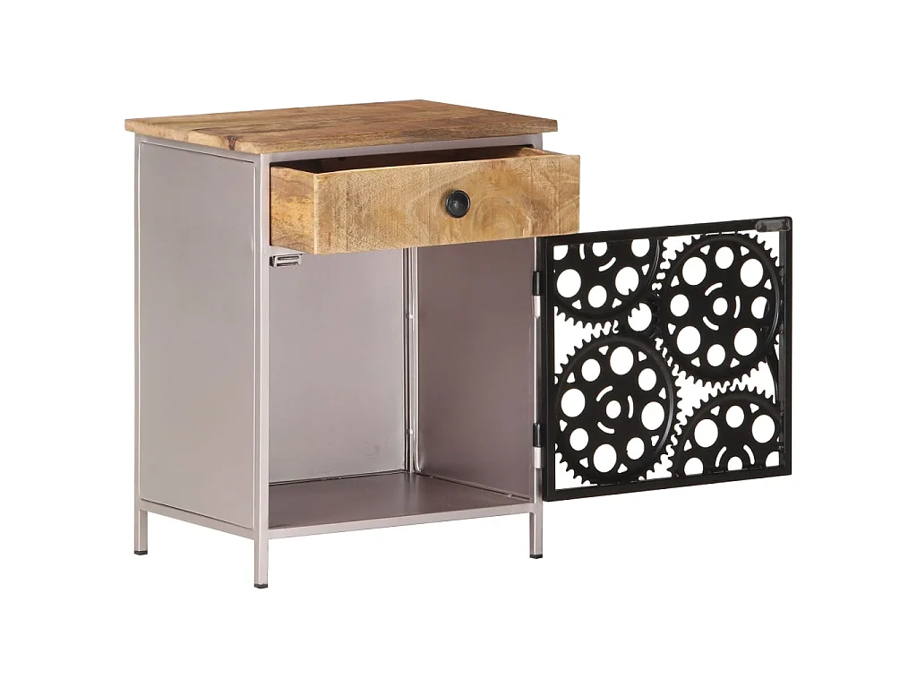 Comodino 40x30x50 cm in Legno di Mango Grezzo CFW292564