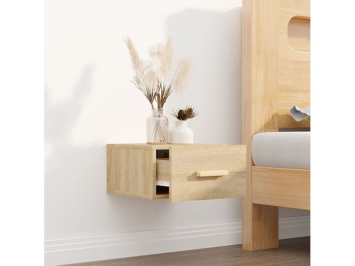 Nylo Comodino a Muro Rovere Fumo 35x35x20 cm