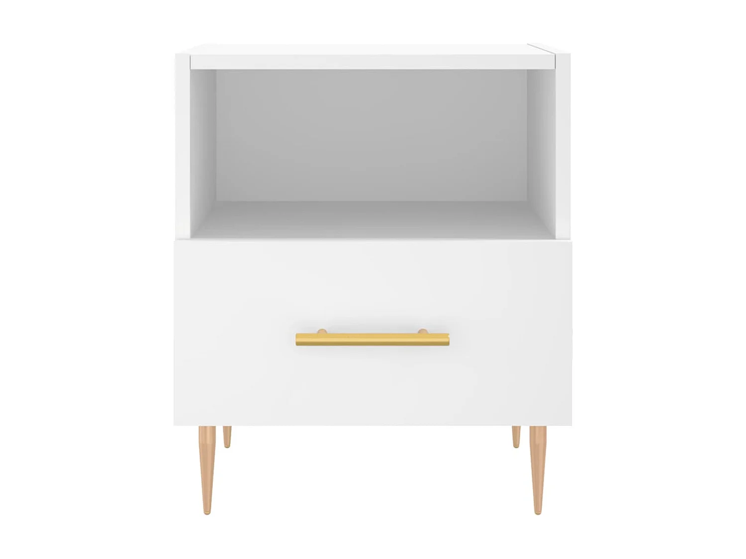 Comodino Bianco 40x35x47,5 cm in Legno Multistrato CFW486305