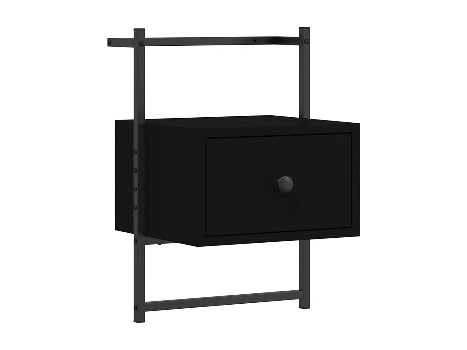 Comodino a Muro Nero 35x30x51 cm Legno Multistrato CFW822283