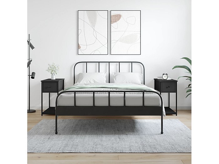 VidaXL Comodini 2 pz Neri 40x30x40 cm in Truciolato | Leroy Merlin