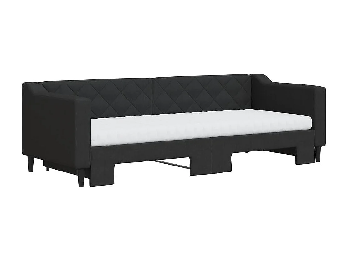 Tagesbett Ausziehbar,Ausziehbett mit Matratzen Schwarz 80x200 cm Stoff -gkd90893