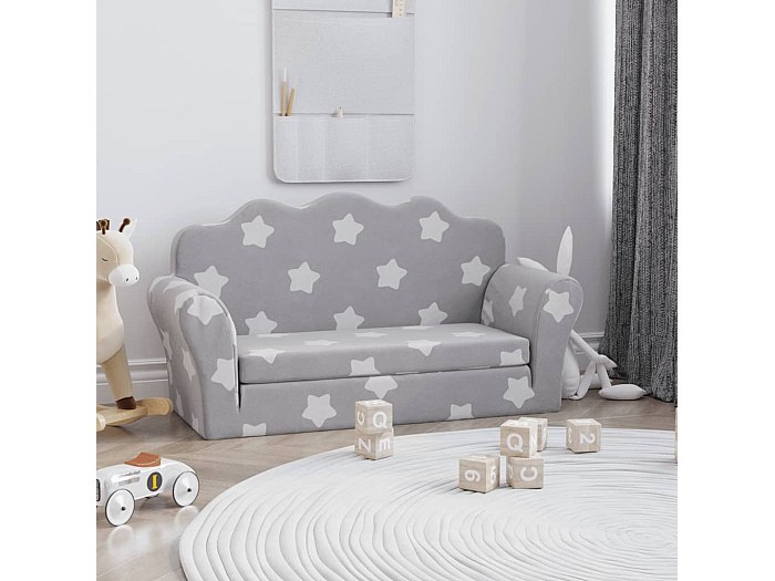 BIERUM Divano 2 In 1 Per Bambini Con Coperta E Luce Notte - Trasformabile In Scivolo