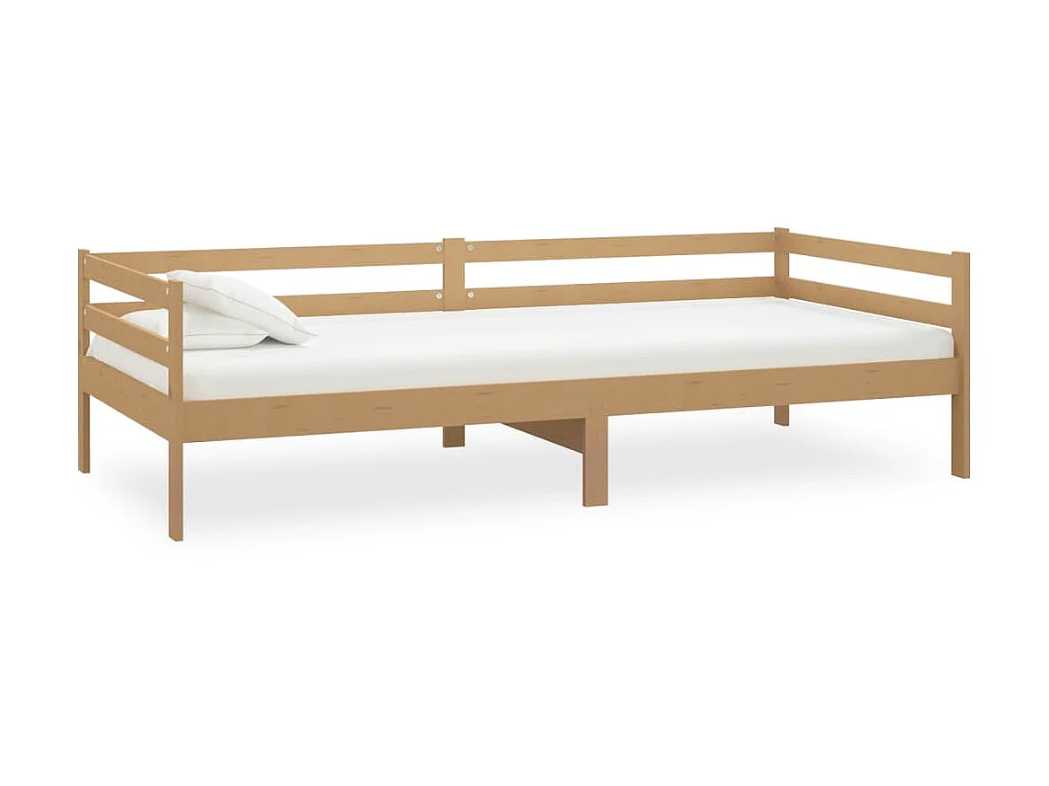 Divano Letto con Materasso 90x200 cm Miele in Legno di Pino CFW567527