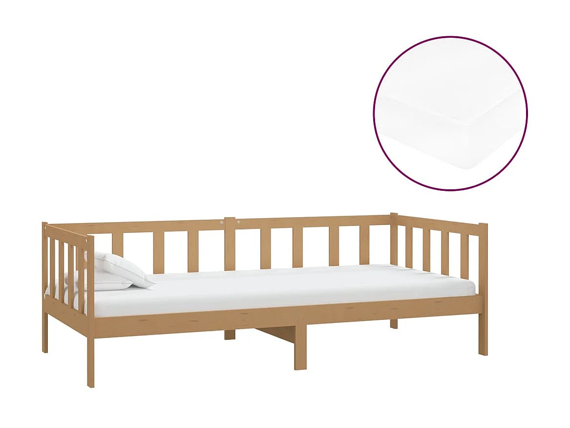 Tagesbett,Sofabett mit Matratze 90x200 cm Honigbraun Massivholz Kiefer -gkd71140