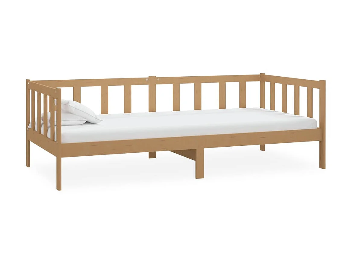 Tagesbett,Sofabett mit Matratze 90x200 cm Honigbraun Massivholz Kiefer -gkd71140