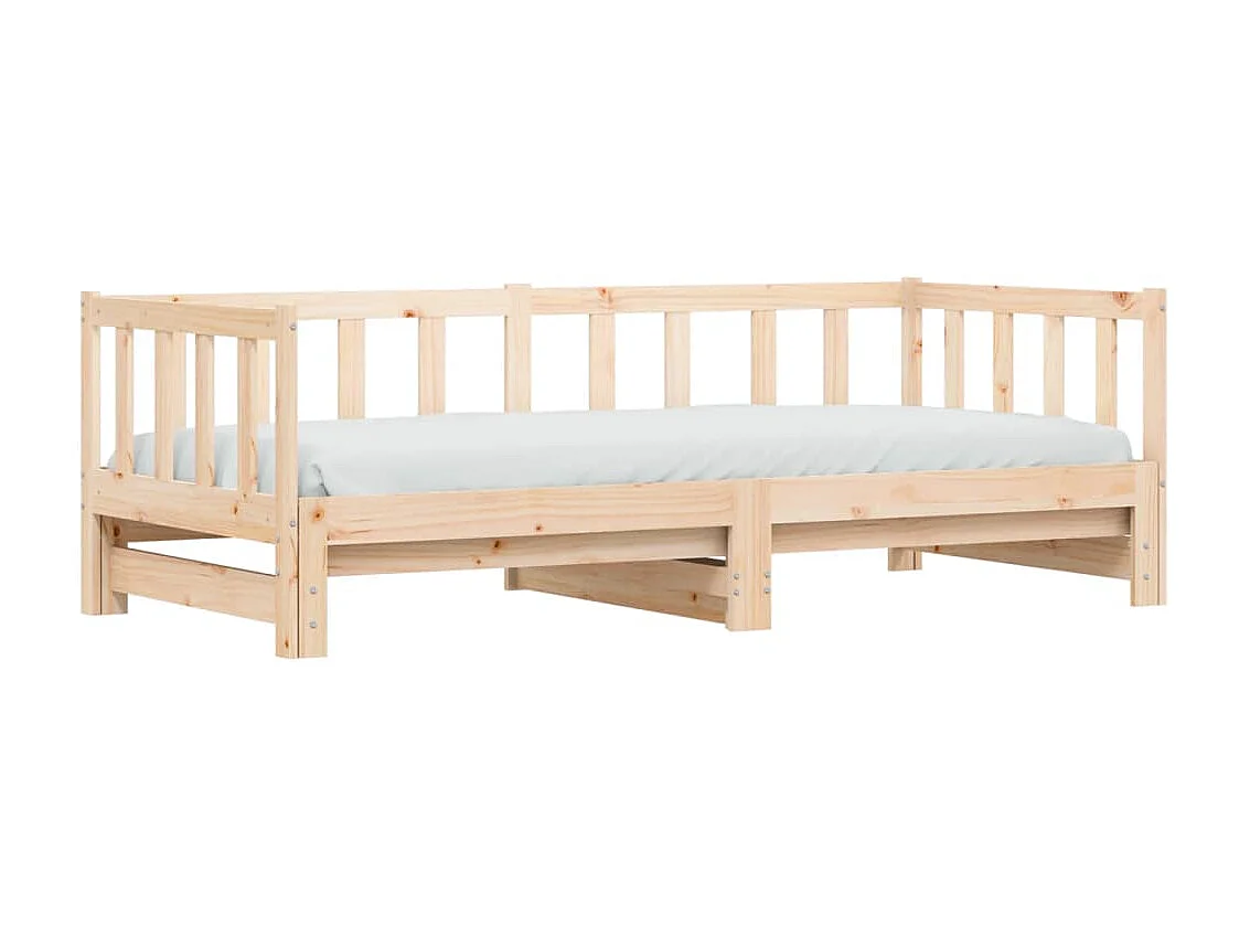 Divano Letto con Letto Estraibile 90x190 cm Legno Massello Pino CFW865552