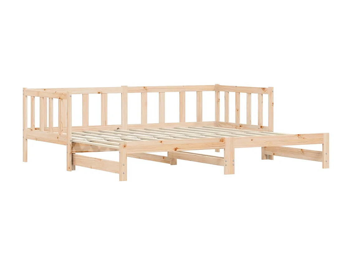Divano Letto con Letto Estraibile 90x190 cm Legno Massello Pino CFW865552