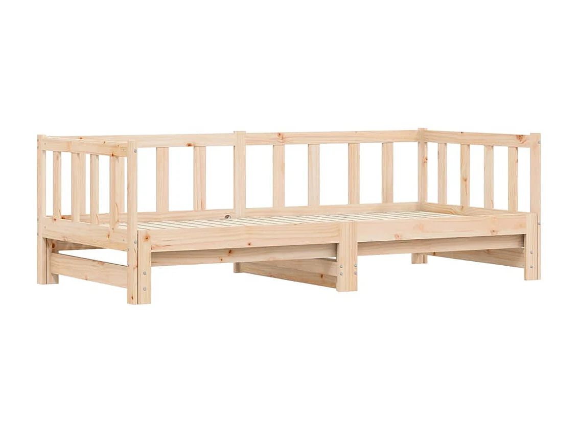 Divano Letto con Letto Estraibile 90x190 cm Legno Massello Pino CFW865552