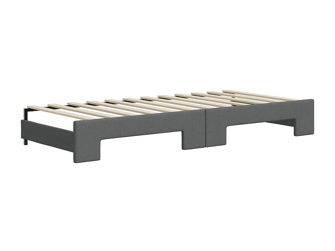 Tagesbett Ausziehbar,Ausziehbett mit Matratzen Dunkelgrau 80x200 cm Stoff -gkd47120