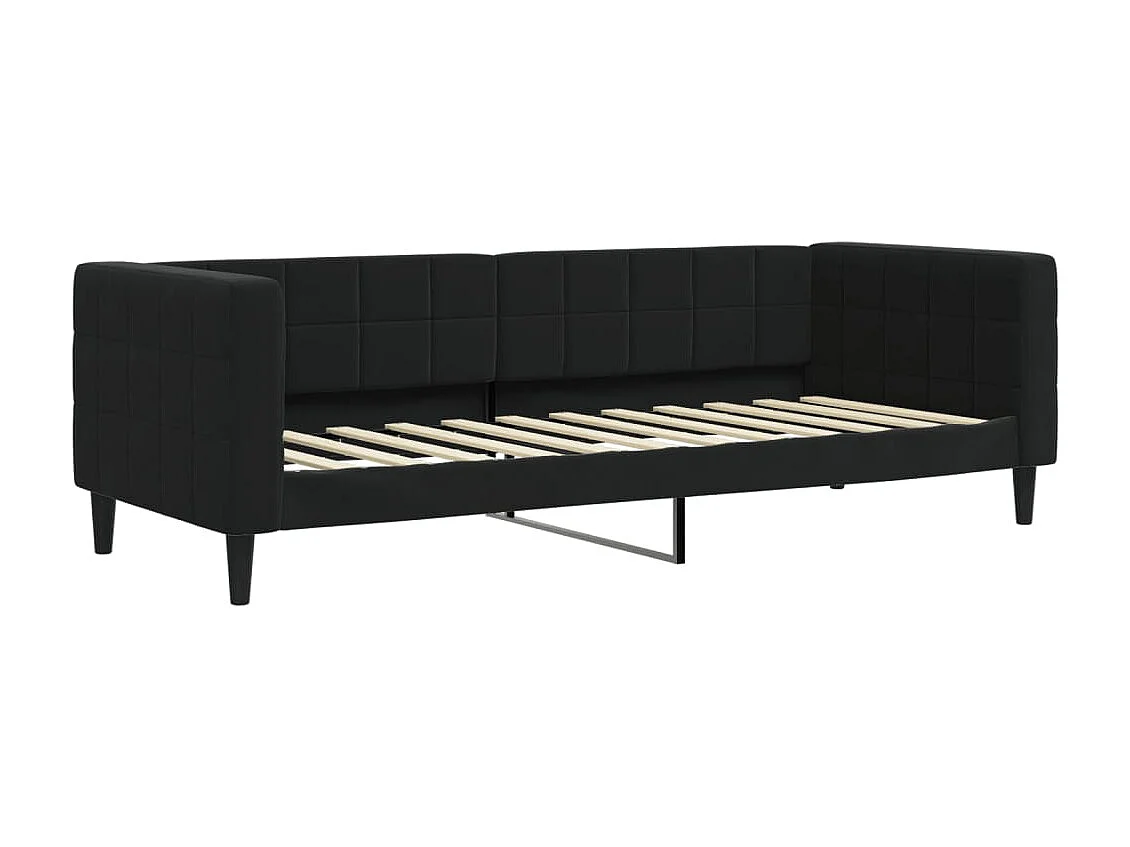 Tagesbett Ausziehbar,Ausziehbett mit Matratzen Schwarz 80x200 cm Samt -gkd35289