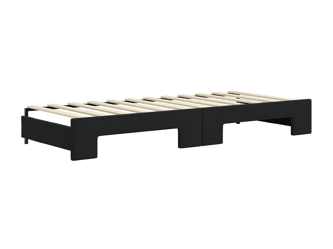 Tagesbett Ausziehbar,Ausziehbett mit Matratzen Schwarz 80x200 cm Samt -gkd35289