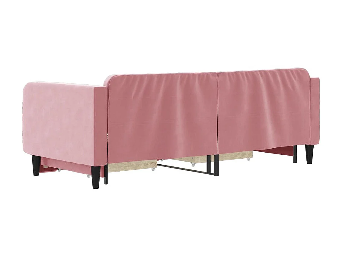Tagesbett Ausziehbar,Ausziehbett mit Schubladen Rosa 90x200 cm Samt -gkd52794