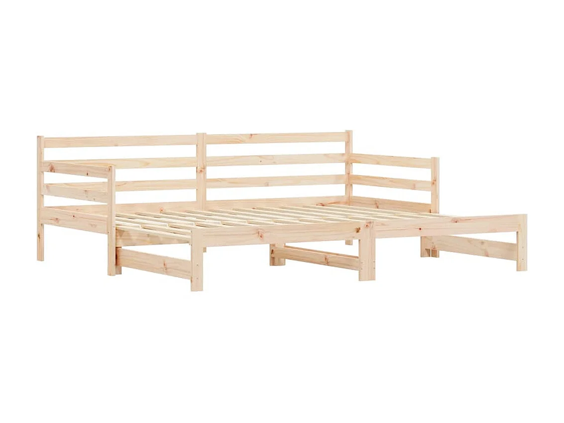 Divano Letto con Letto Estraibile 90x190 cm Legno Massello Pino CFW672689