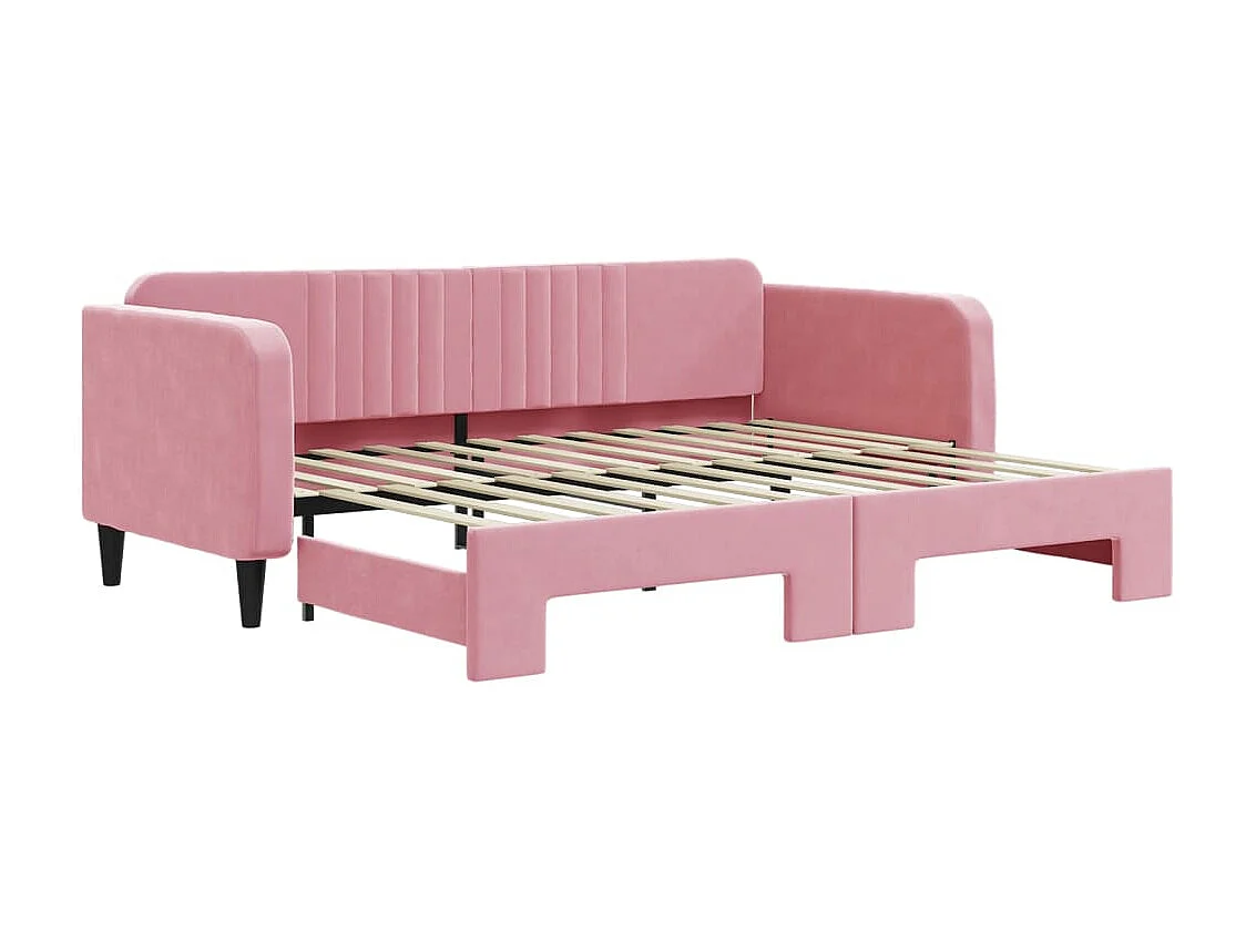 Tagesbett Ausziehbar,Ausziehbett Rosa 90x200 cm Samt -gkd83512