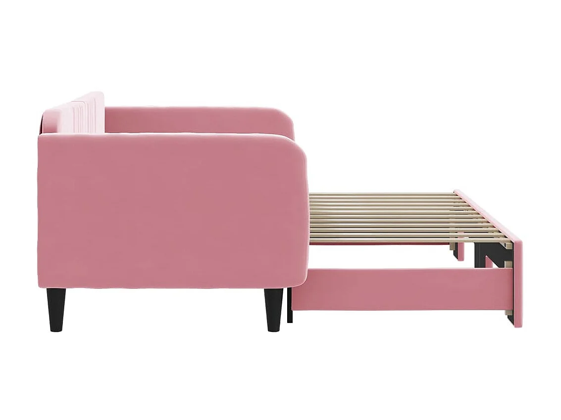 Tagesbett Ausziehbar,Ausziehbett Rosa 90x200 cm Samt -gkd83512