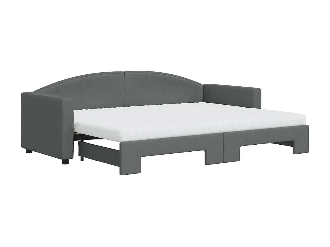 Tagesbett Ausziehbar,Ausziehbett mit Matratzen Dunkelgrau 80x200 cm Stoff -gkd48631