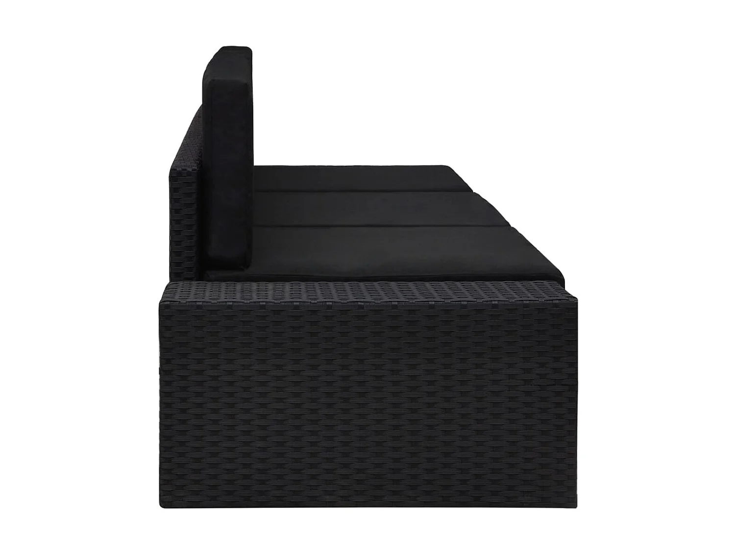 Modulares 3-Sitzer-Sofa | Wohnzimmersofa Poly Rattan Schwarz -gkd522472