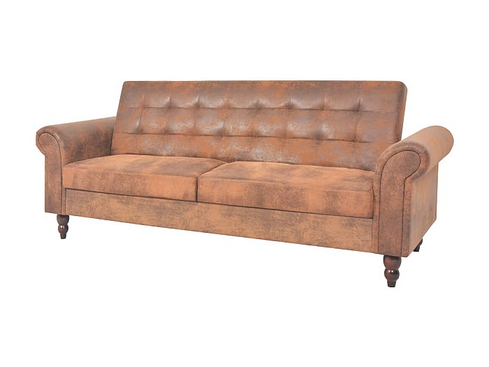 Divano Letto Futon Convertibile Vyfipt In Lino Grigio, Schienale E Braccioli Regolabili, Per Soggiorno Piccolo, Appartamento, Ufficio