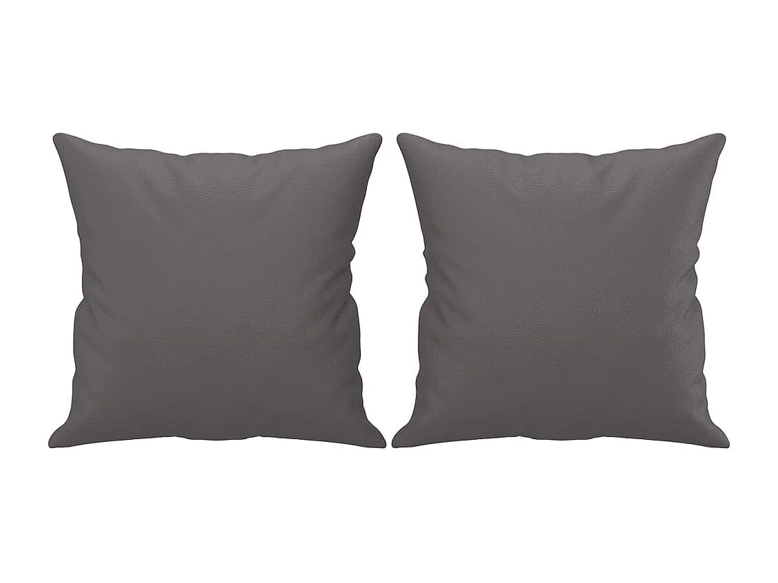 2-Sitzer-Sofa | Wohnzimmersofa mit Zierkissen Grau 140 cm Kunstleder -gkd725014