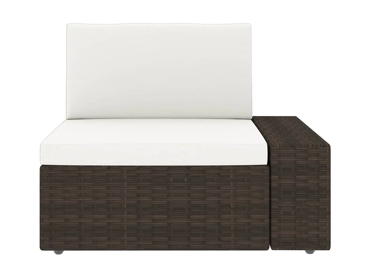 Modulares 3-Sitzer-Sofa | Wohnzimmersofa Poly Rattan Braun -gkd848828