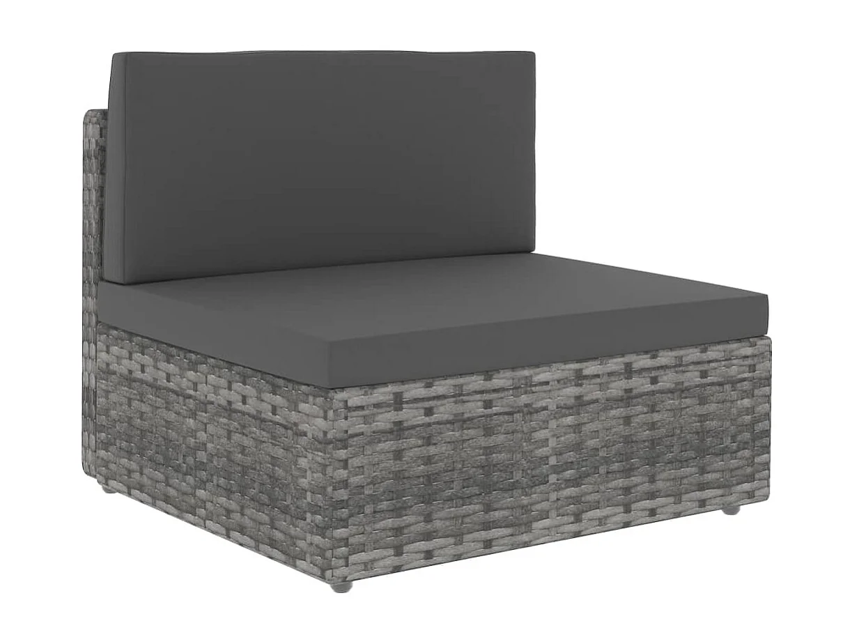 Modulares 2-Sitzer-Sofa | Wohnzimmersofa Poly Rattan Grau -gkd776251
