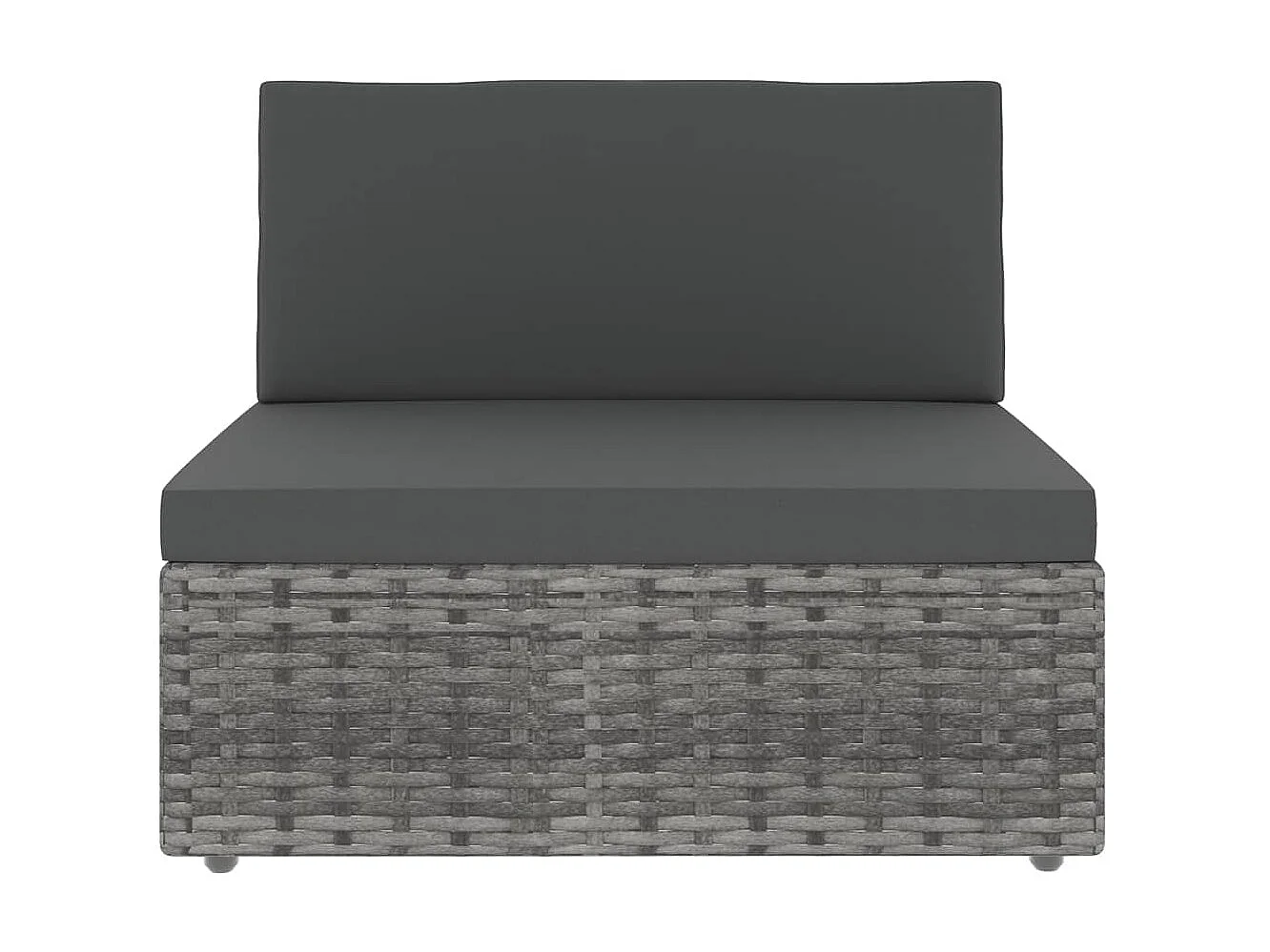 Modulares 2-Sitzer-Sofa | Wohnzimmersofa Poly Rattan Grau -gkd776251