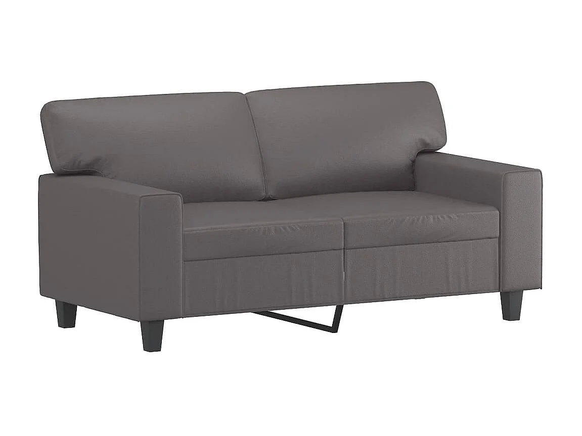 2-Sitzer-Sofa | Wohnzimmersofa mit Zierkissen Grau 120 cm Kunstleder -gkd634143