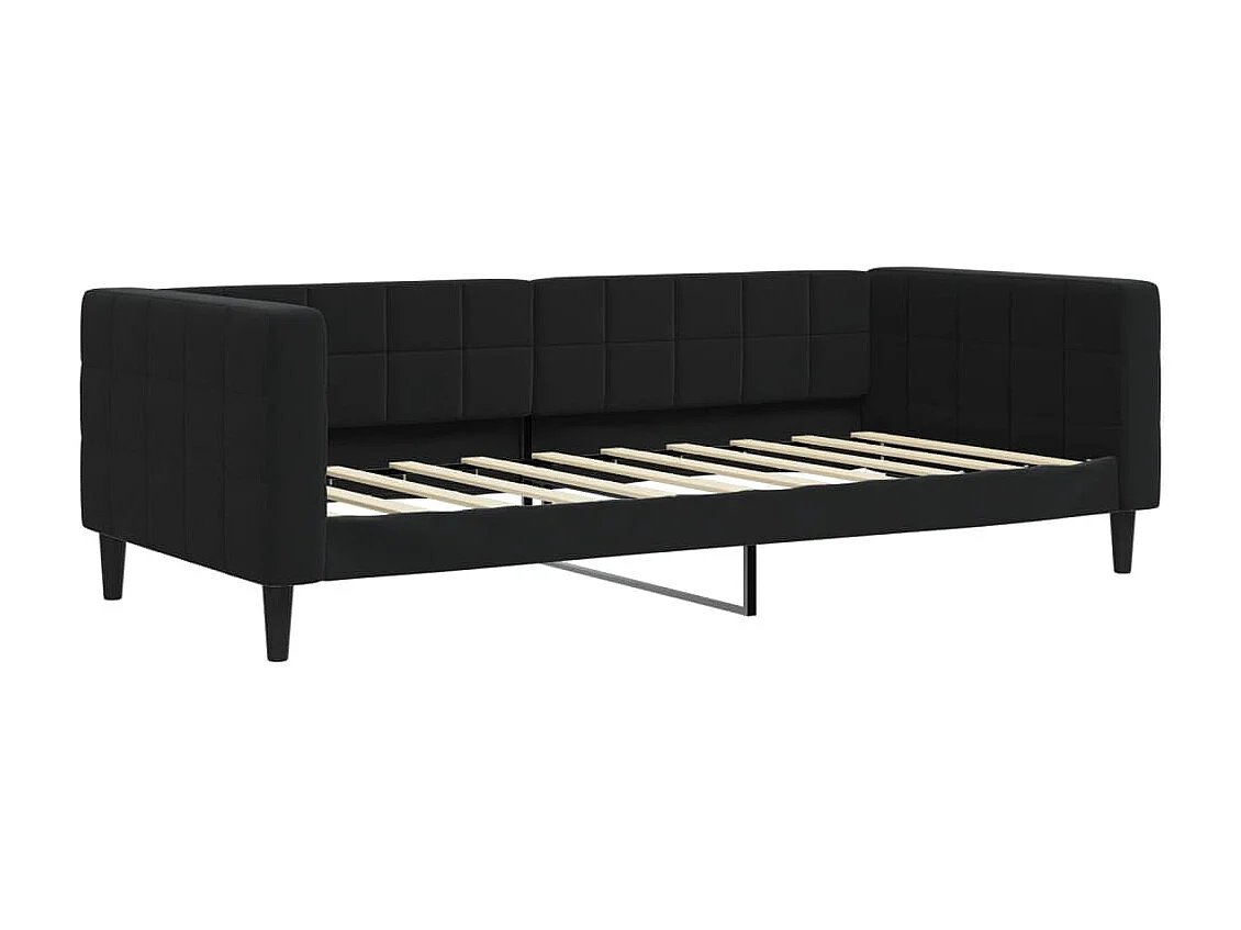 Tagesbett Ausziehbar,Ausziehbett mit Schubladen Schwarz 90x190 cm Samt -gkd67458