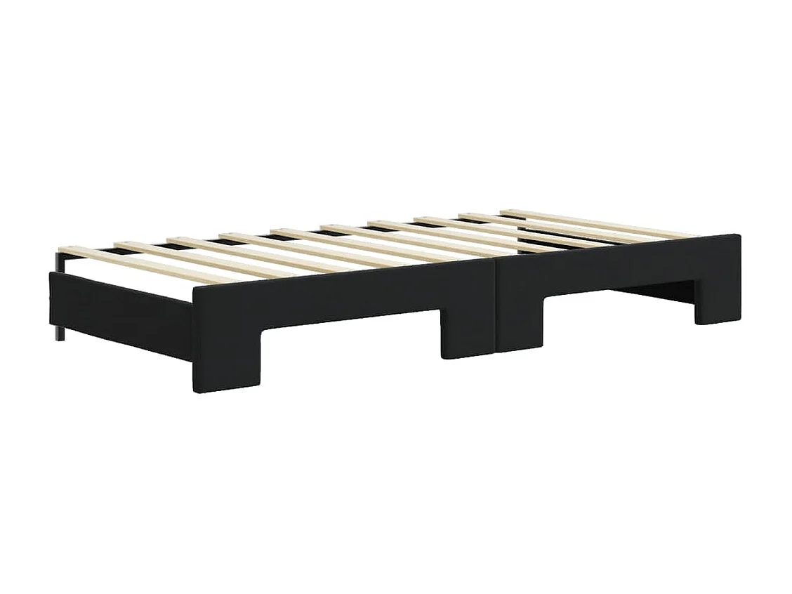 Tagesbett Ausziehbar,Ausziehbett mit Schubladen Schwarz 90x190 cm Samt -gkd67458