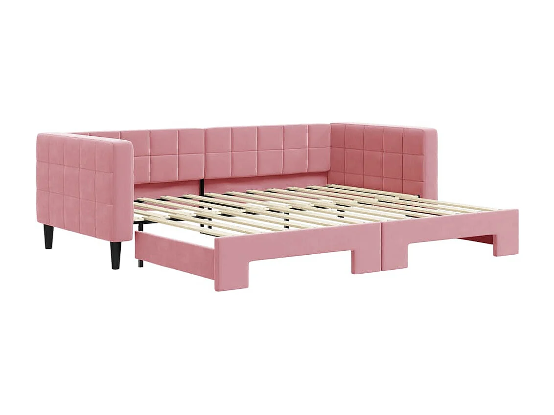 Tagesbett Ausziehbar,Ausziehbett Rosa 90x200 cm Samt -gkd38865