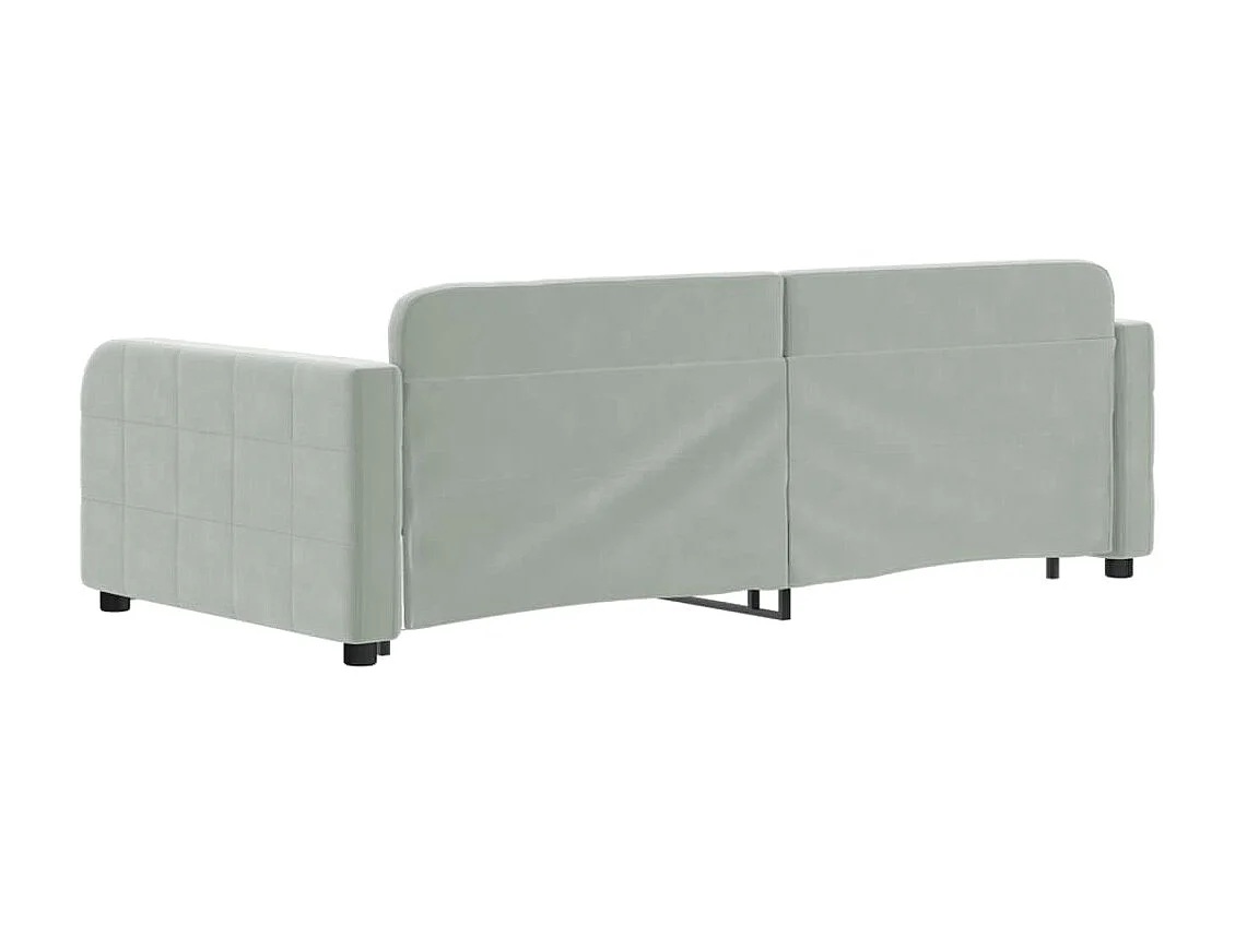 Tagesbett Ausziehbar,Ausziehbett Hellgrau 90x190 cm Samt -gkd98322