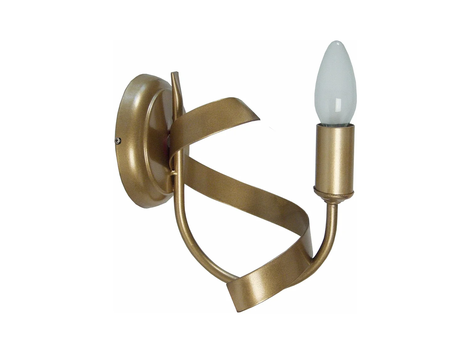 Applique bougie, métal doré 13 cm.