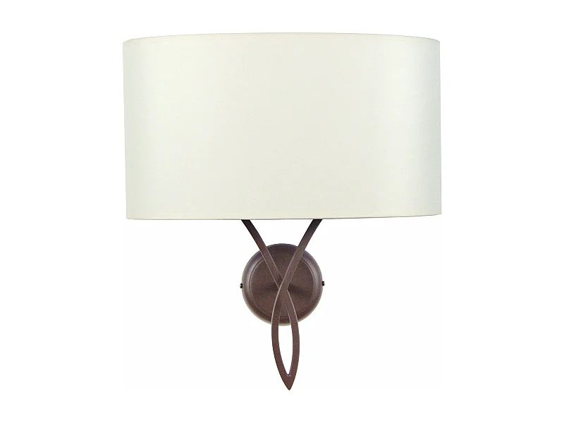 Applique métal marron,,abatjour tissu ivoire 45cm.