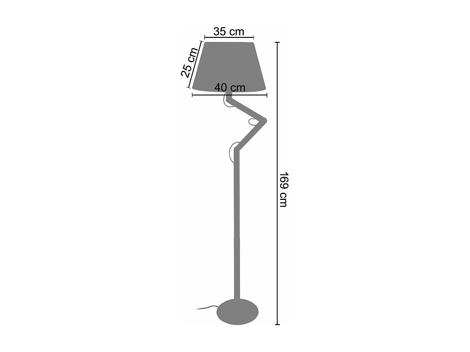 Candeeiro de Pé TOSEL HOD tecido certo cru D50 x  H156  cm