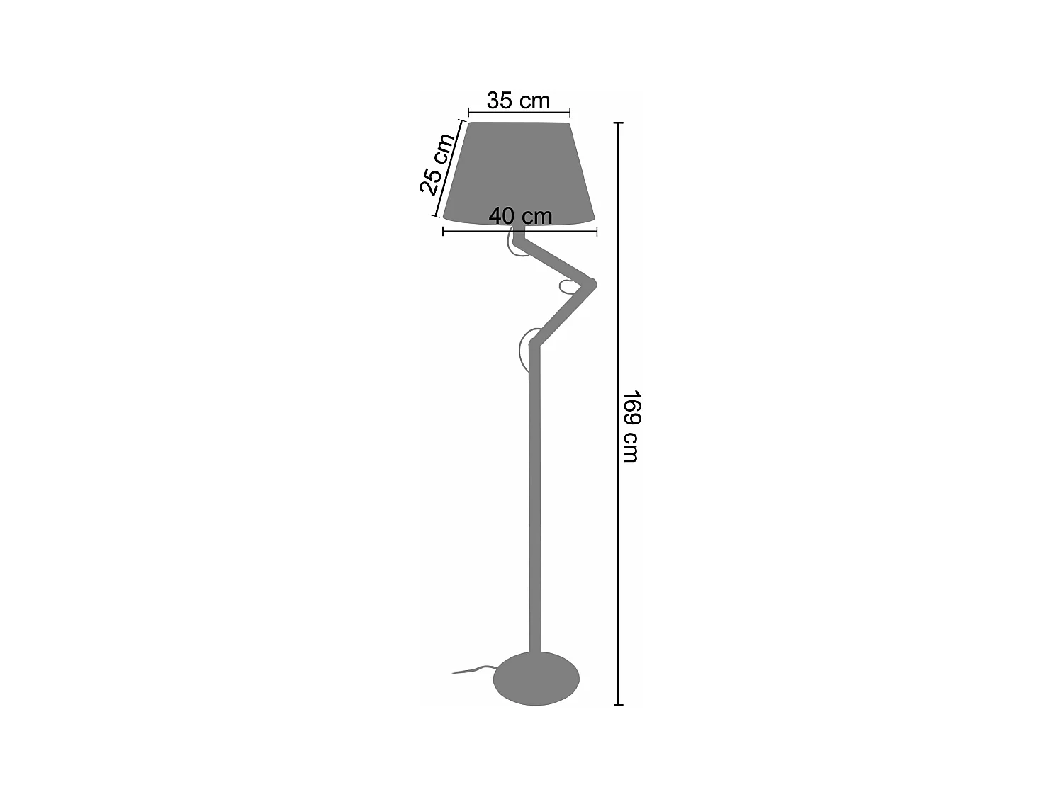Candeeiro de Pé TOSEL HOD tecido certo cru D50 x  H156  cm