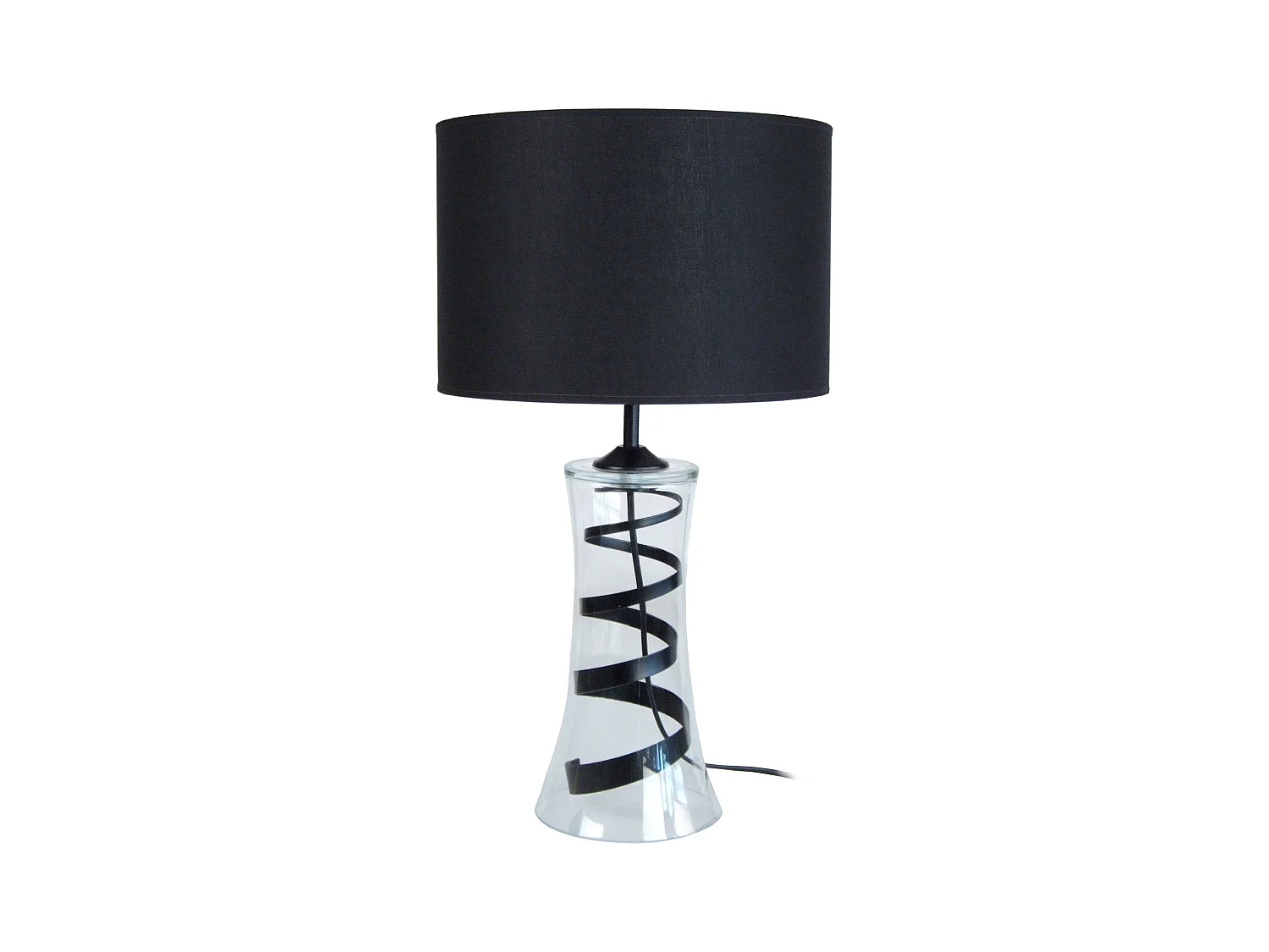 Lampe a Poser TOSEL ,verre,Noir ,H54xD30xP30cm