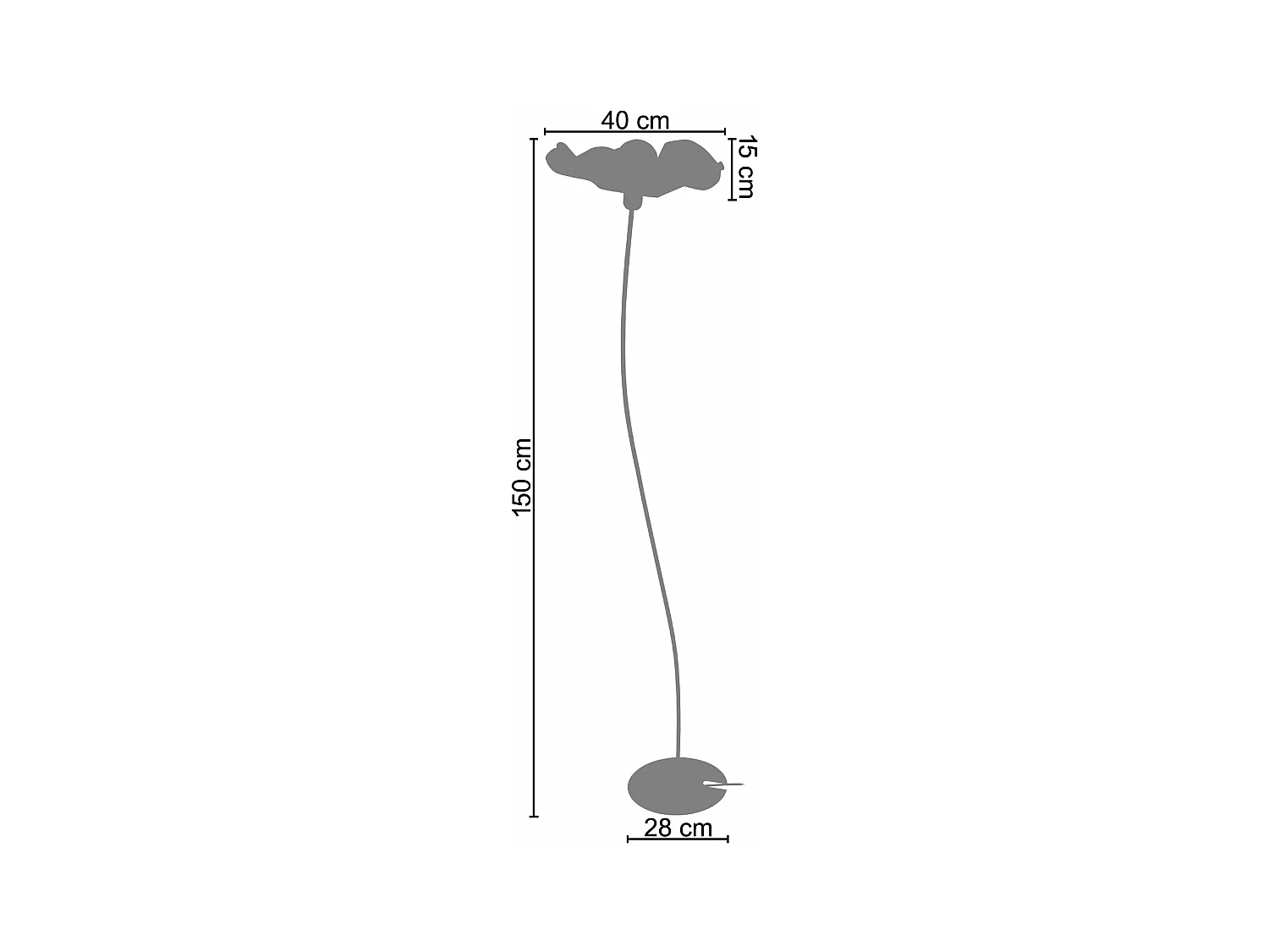 Lampadaire arbre, métal  noir 155 cm.