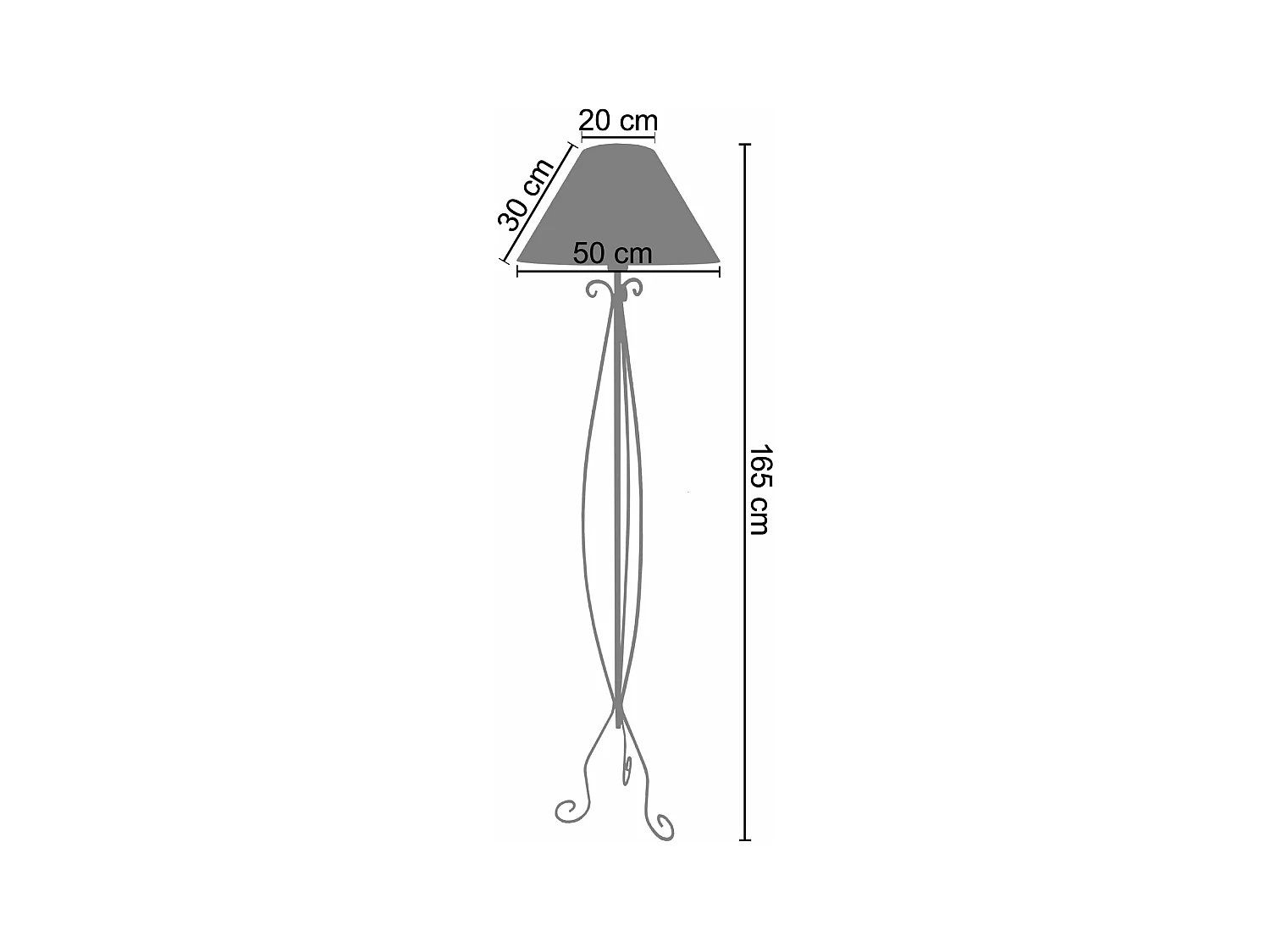 Lampadaire arbre métal  beige 165 cm.