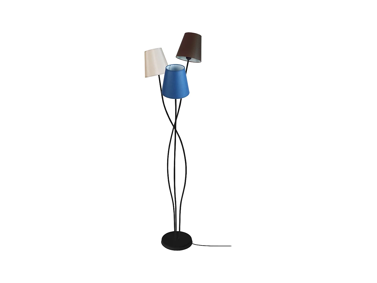 Lampadaire TOSEL ,métal,Noir , H 168xD40xP40cm