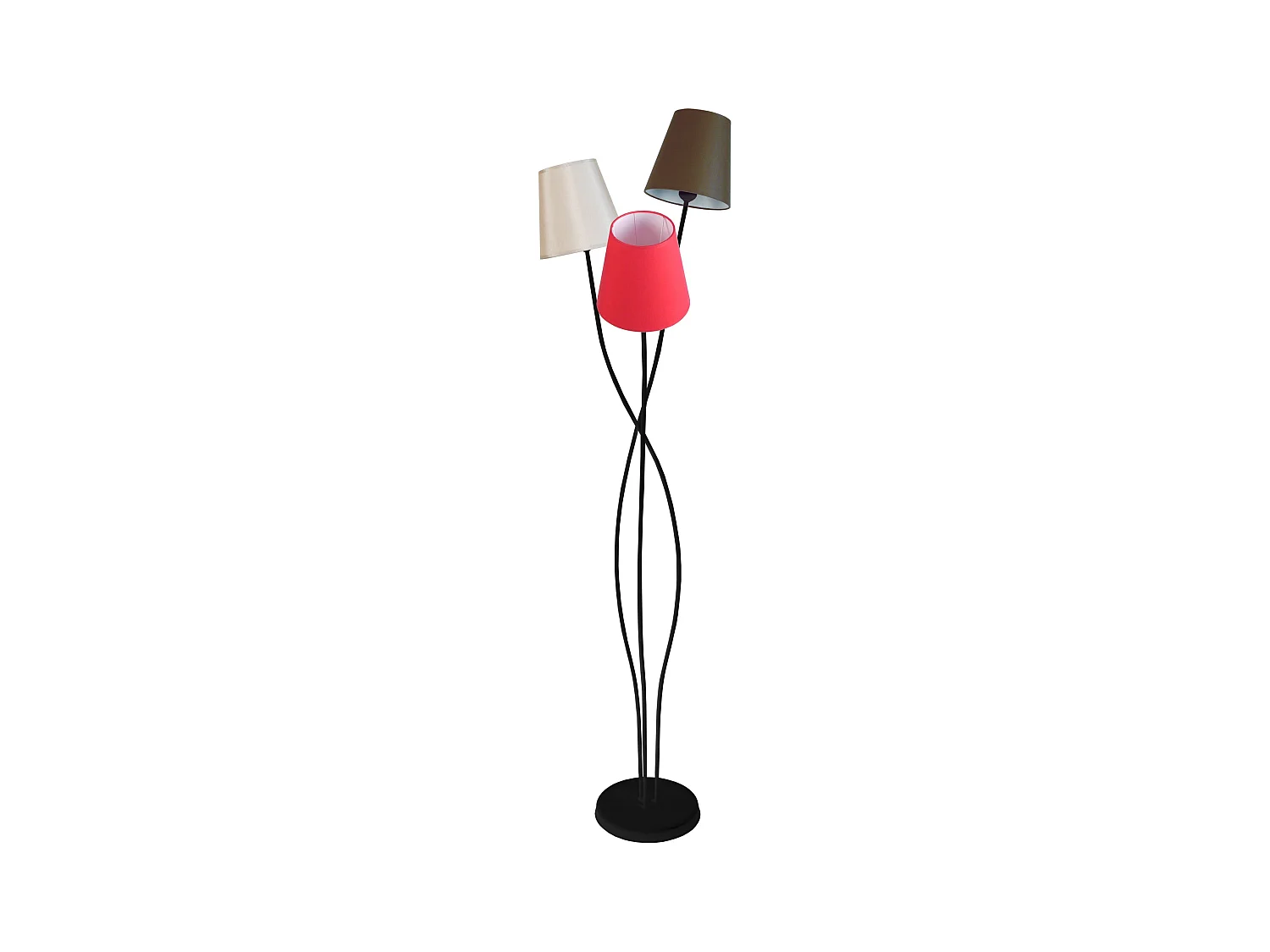 Lampadaire TOSEL ,métal,Noir , H168xD40xP 40cm