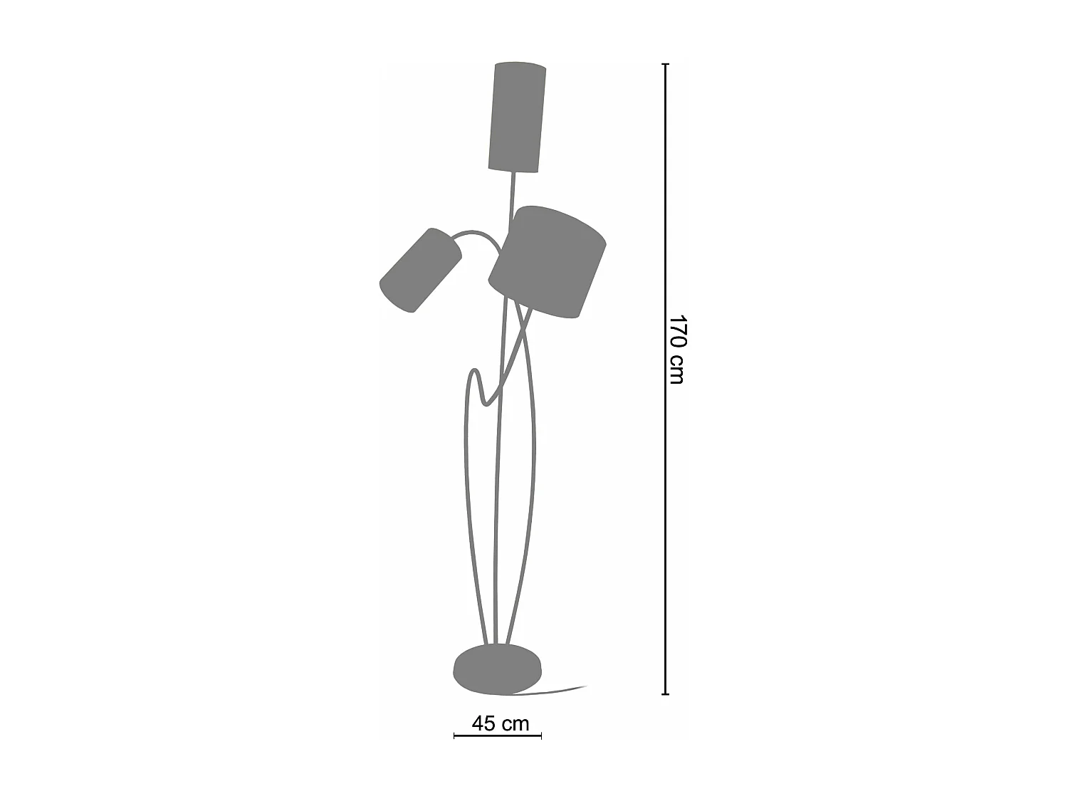 Lampadaire arbre métal  noir 170 cm.
