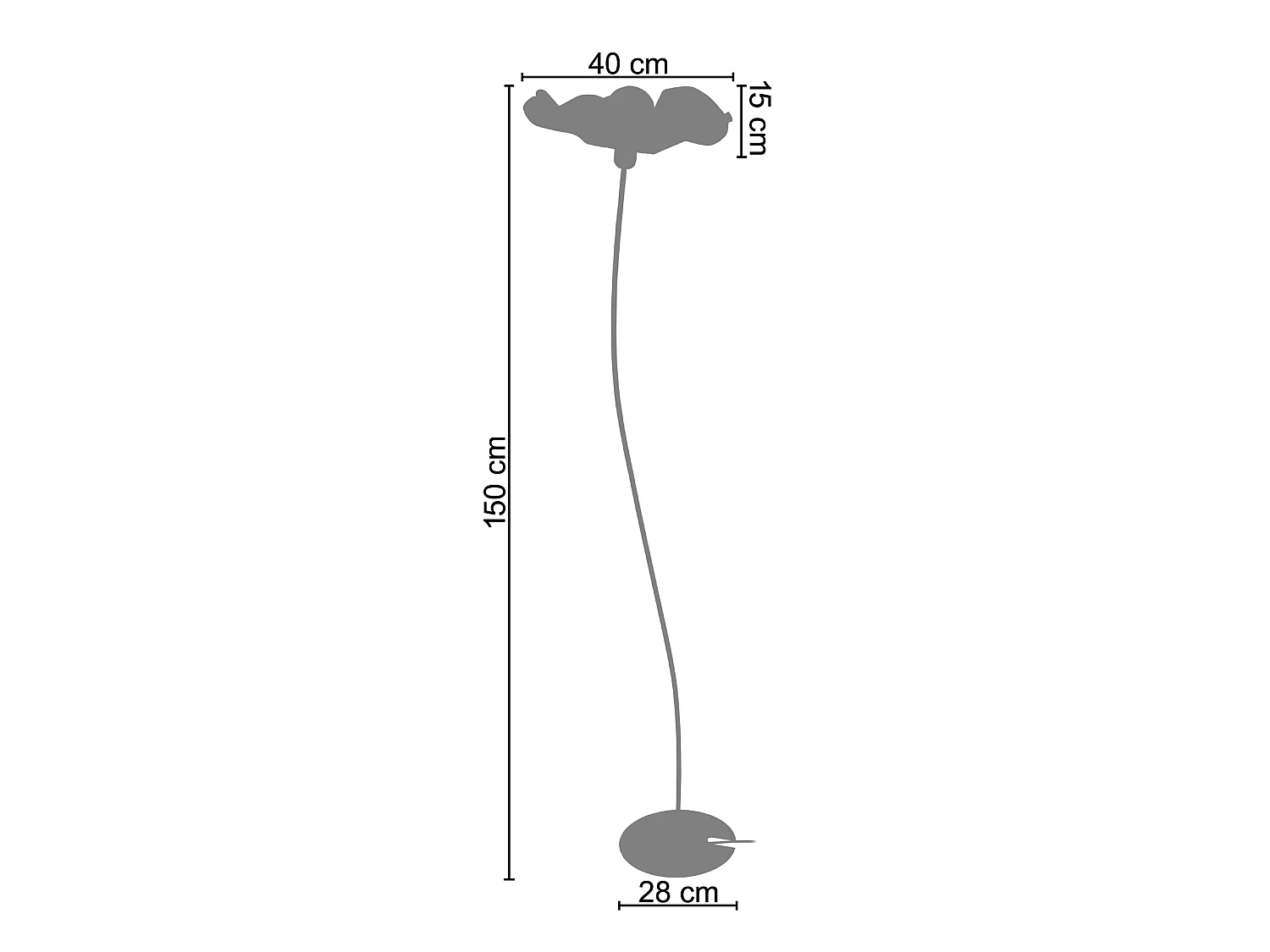 Lampadaire TOSEL ,métal,Noir ,H 155xD 40x P 40cm