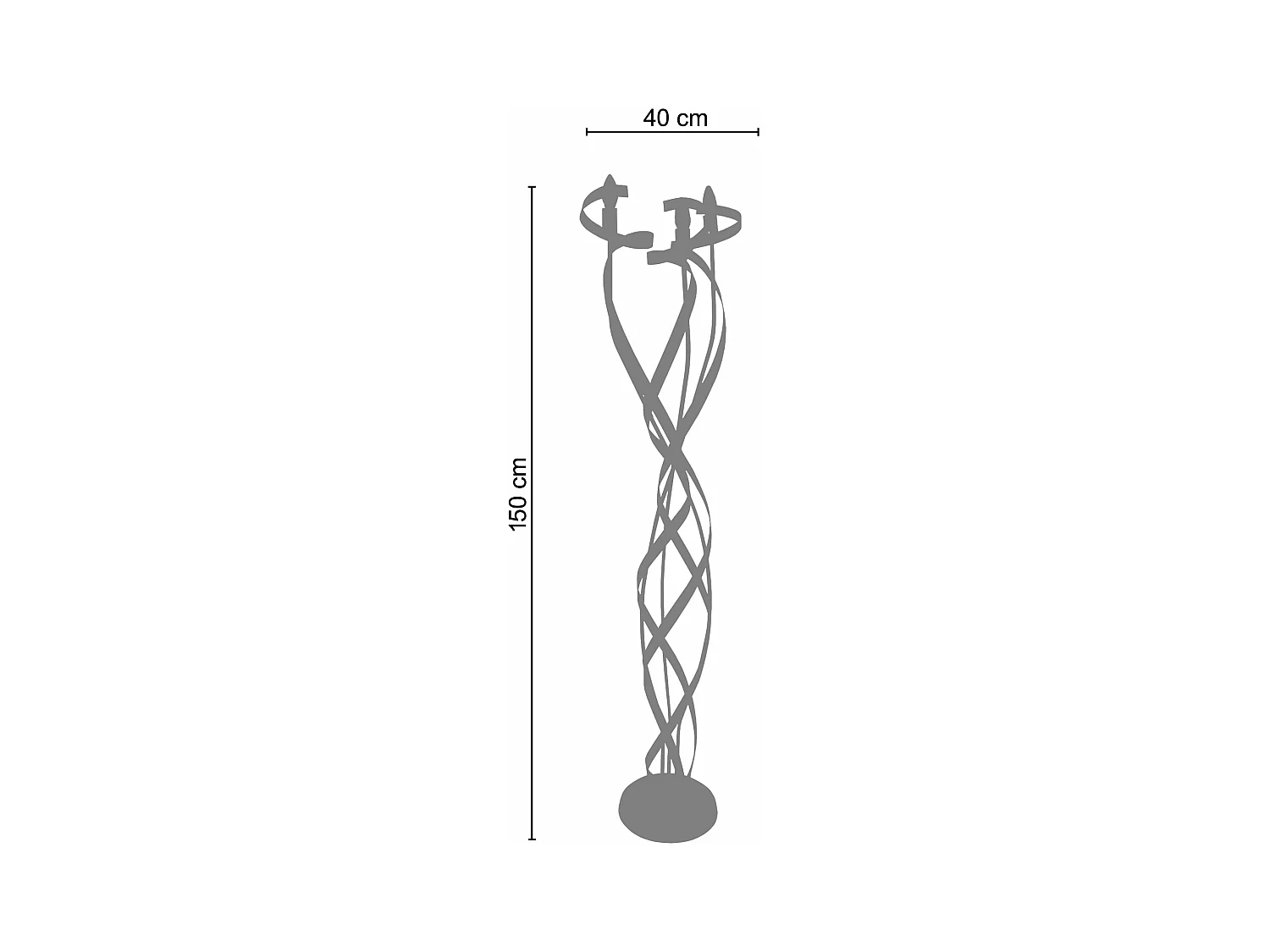 Lampadaire bras métal  noir 150 cm.