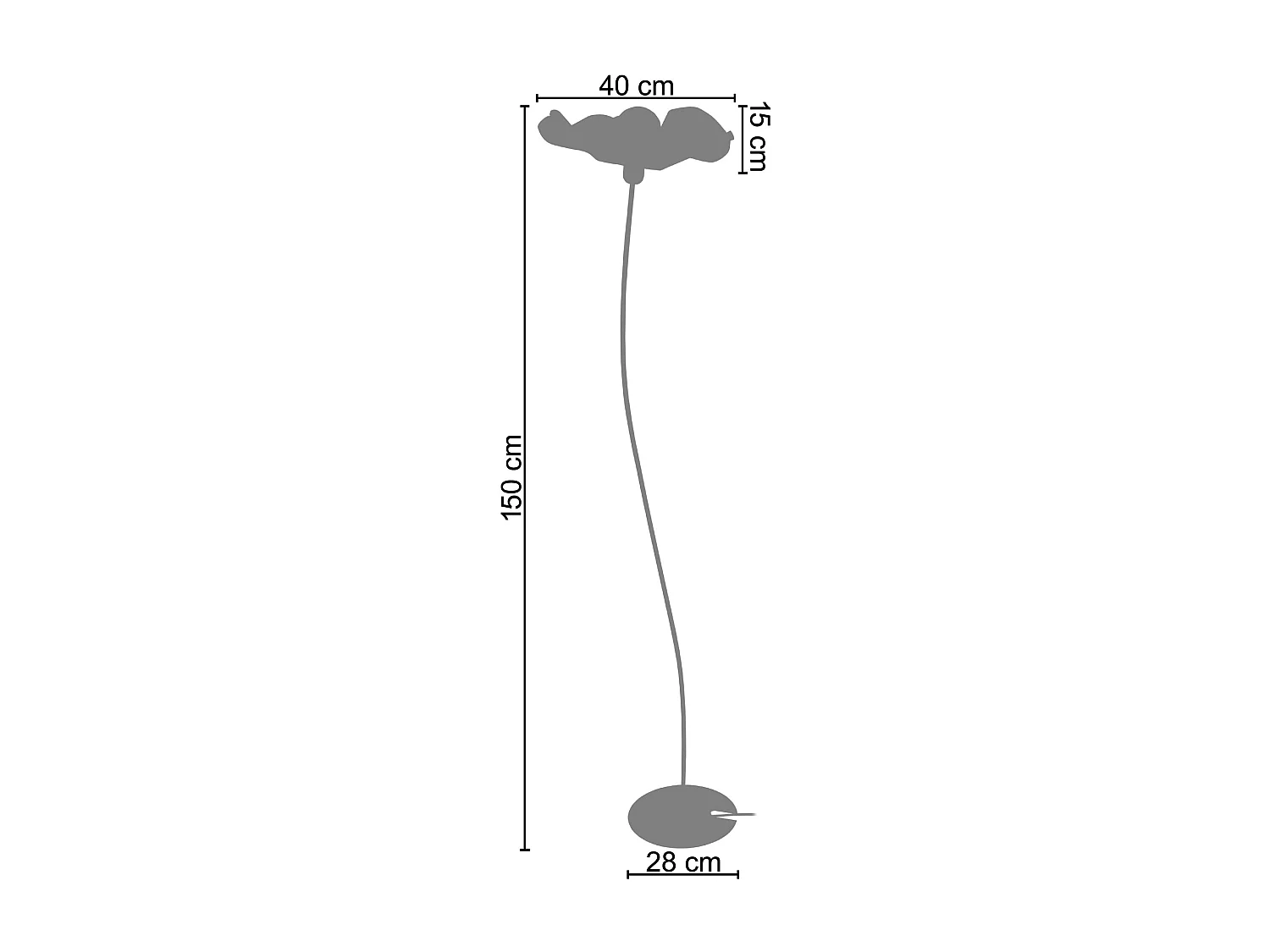 Lampadaire arbre métal  beige 155 cm.